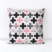 Plus cross geometric aztec modern pink patterns