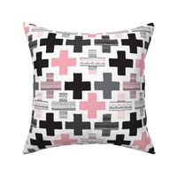 Plus cross geometric aztec modern pink patterns