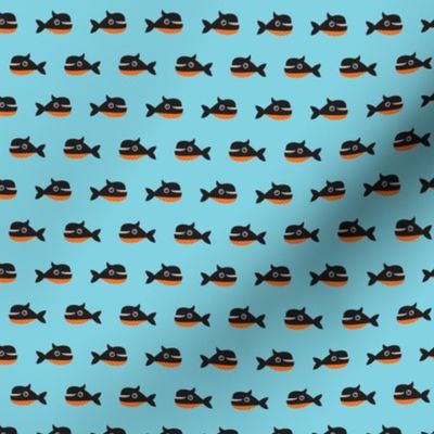 Cute little whale funny fish print