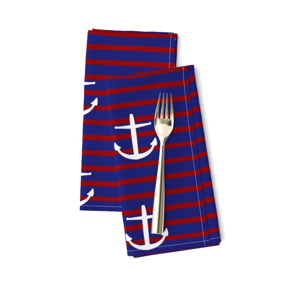 large nautical Anchors on Classic Stripes