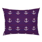 large nautical Anchors on Classic Stripes