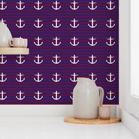 large nautical Anchors on Classic Stripes