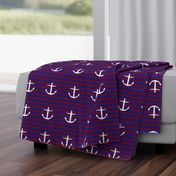 large nautical Anchors on Classic Stripes