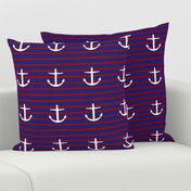 large nautical Anchors on Classic Stripes