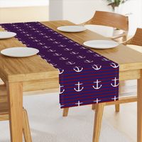 large nautical Anchors on Classic Stripes