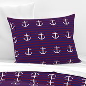 large nautical Anchors on Classic Stripes