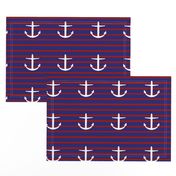 large nautical Anchors on Classic Stripes