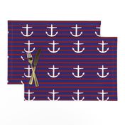 large nautical Anchors on Classic Stripes