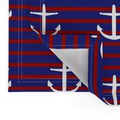 large nautical Anchors on Classic Stripes