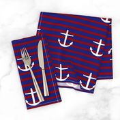 large nautical Anchors on Classic Stripes