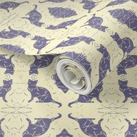 Cat Silhouette Damask Buttercream