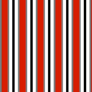 Stripes, black, white,red, gray