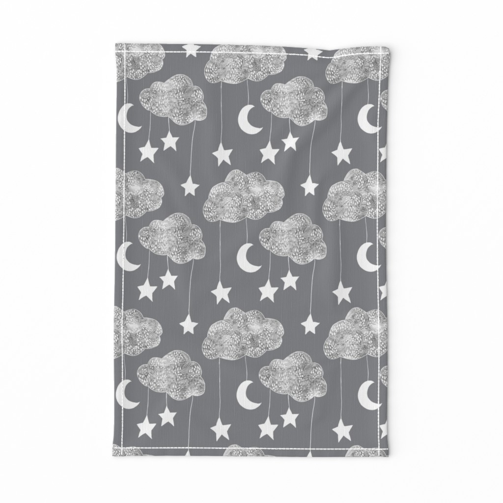 Sailing Dreams Clouds  in Charcoal grey