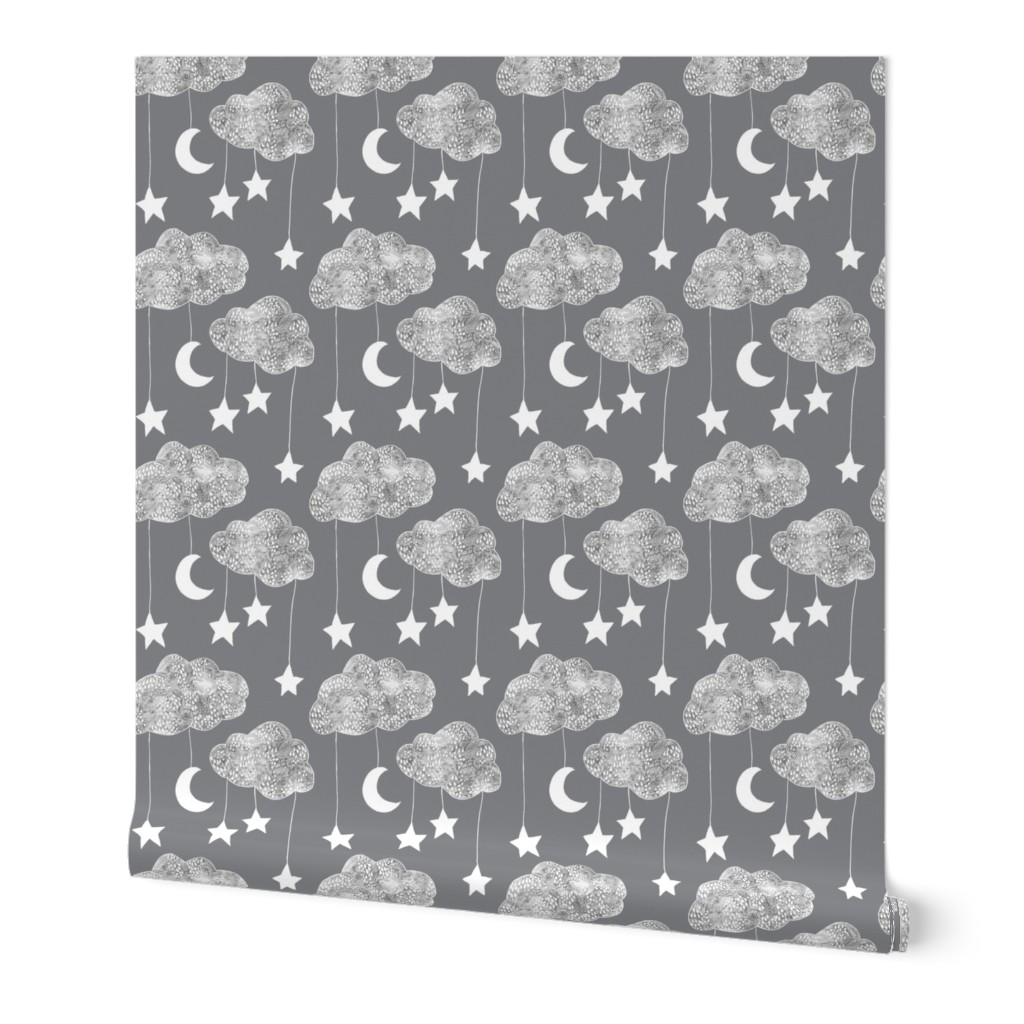 Sailing Dreams Clouds  in Charcoal grey