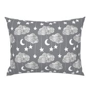 Sailing Dreams Clouds  in Charcoal grey