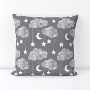 Sailing Dreams Clouds  in Charcoal grey