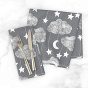 Sailing Dreams Clouds  in Charcoal grey