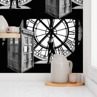 Black and White Man and Clock Musee d'Orsay
