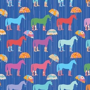 Wellie Ponies, Blue Background