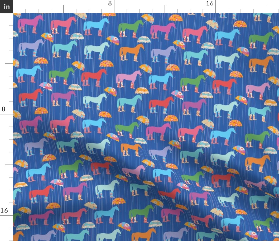 Wellie Ponies, Blue Background