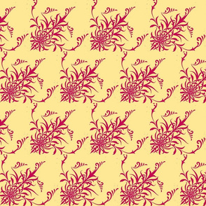 Sunny Yellow/Red Toile -ch-ch-ch-ch