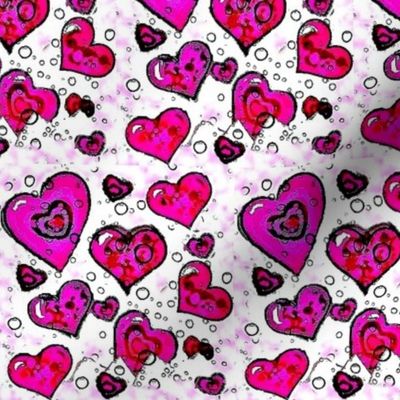 valentine's floating hearts in bubbles 01