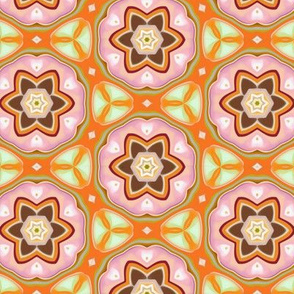 Pinky Flowers in Crochet Like Design