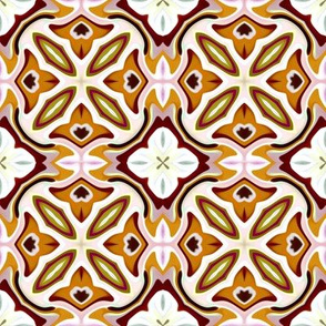 Tile Pattern in Pinks & Browns