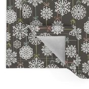 12 Joys of Christmas Snowflakes: Gray