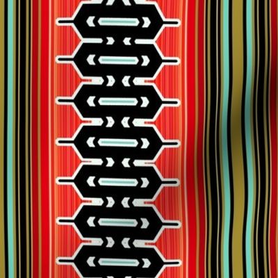 Modern geometric vertical stripe in red 