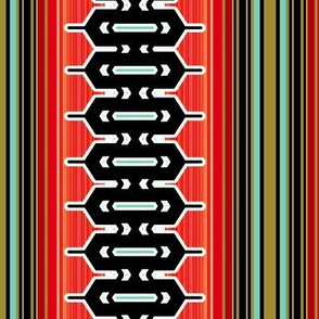 Modern geometric vertical stripe in red 