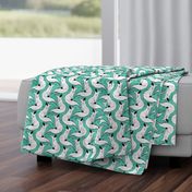 Linen Arctic Foxes on Teal