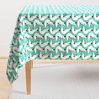 Linen Arctic Foxes on Teal