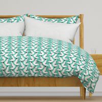 Linen Arctic Foxes on Teal