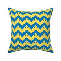 India Scalloped Chevron in Blue and Yellow