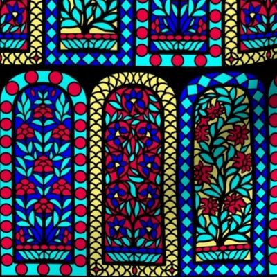 India Floral Stained Glass Windows