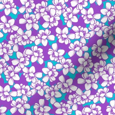Magnolia - Purple on Turquoise