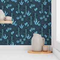 cactus // cacti blue kids summer exotic print