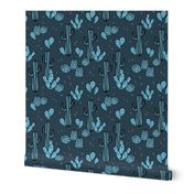 cactus // cacti blue kids summer exotic print