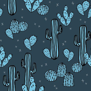 cactus // cacti blue kids summer exotic print