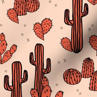 cactus // blush red coral