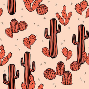 cactus // blush red coral