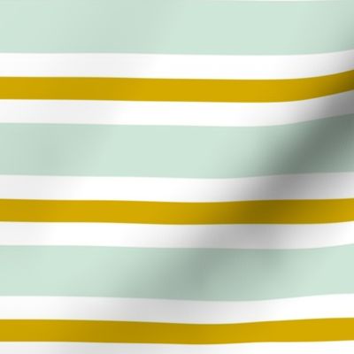 Mint Gold White Stripes