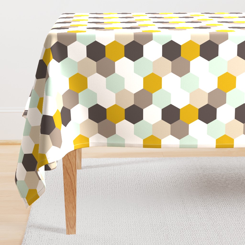 Mint Gold Hexagon