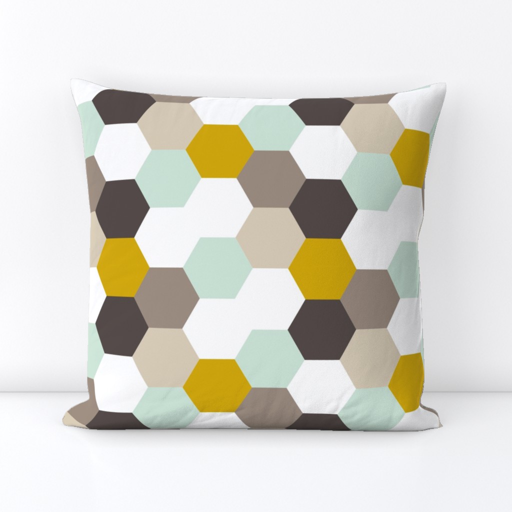 Mint Gold Hexagon