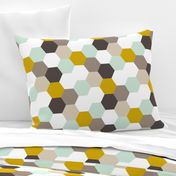 Mint Gold Hexagon