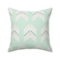 mint silver sparkle chevron