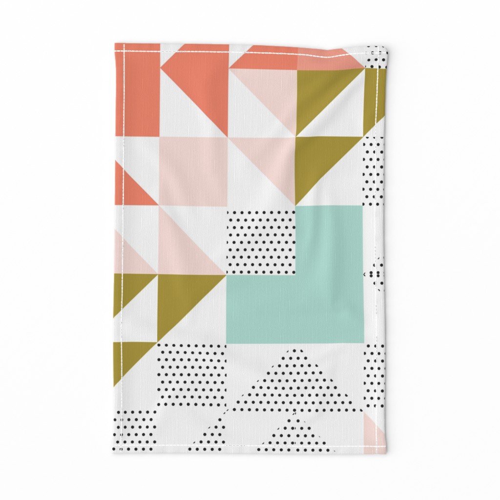 puzzle wholecloth // polka dot coral