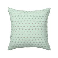 silver sparkle triangles on mint // small