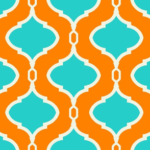 Tangerine and Turquoise Alessandra Trellis